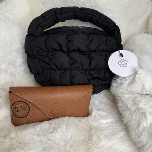 Mini Black Puff Tote Bag NWT